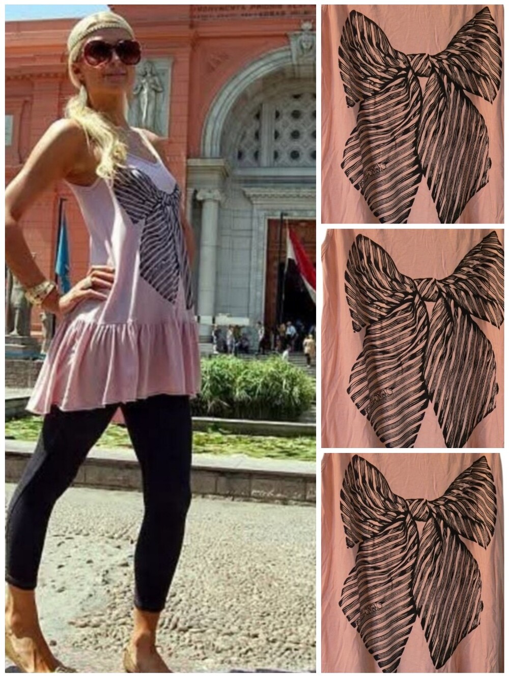 Lauren Moshi Bow ruffled "tunic" tank top